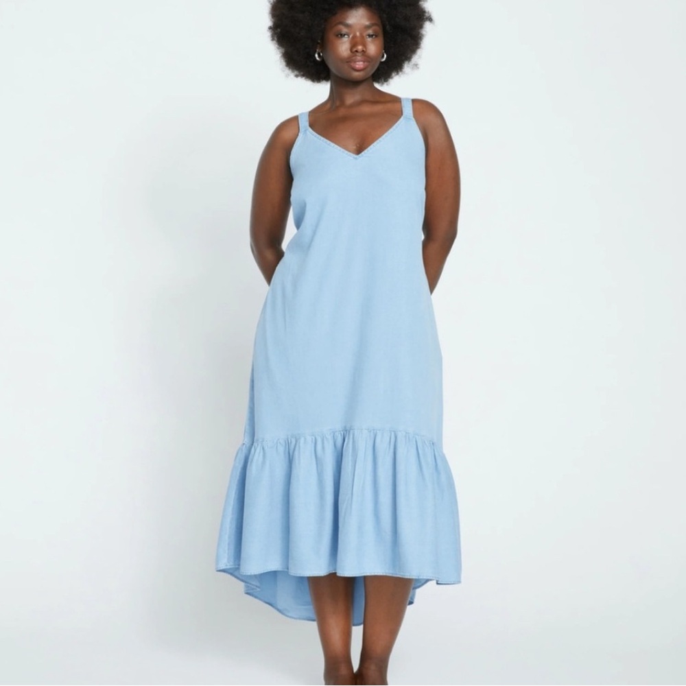 Universal Standard Chambray Strappy Dress